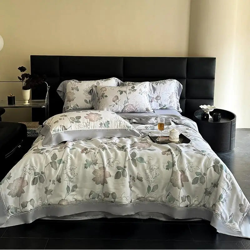 luxury bed sheets Breathable & Soft 600TC Eucalyptus Lyocell Bedding Set - Gray