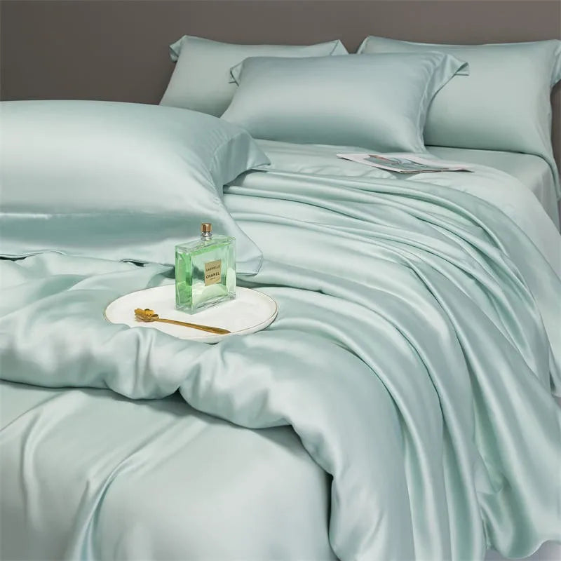 luxury bed sheets Solid Color 600TC Eucalyptus Lyocell Bedding Set - Blue