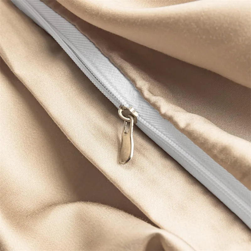 luxury bed sheets Solid Color 600TC Eucalyptus Lyocell Bedding Set - Brown