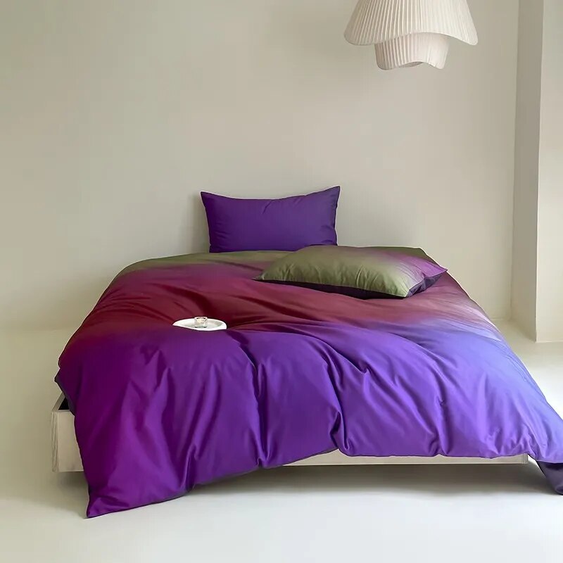 luxury bedding 500TC Gradient Purple Cotton Bedding Set