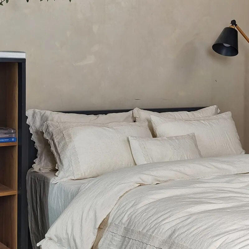 luxury bedding 600TC Linen Blend Bedding Set – Vintage Chic Style