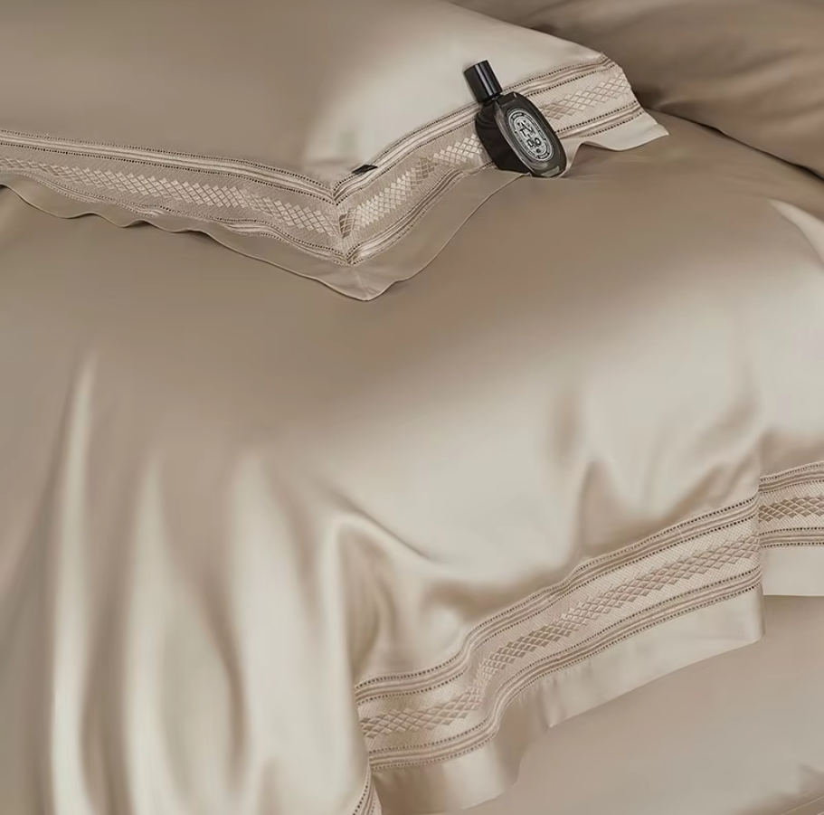 luxury bedding Eucalyptus Lyocell Cooling Bamboo Fiber Bedding Set - Beige