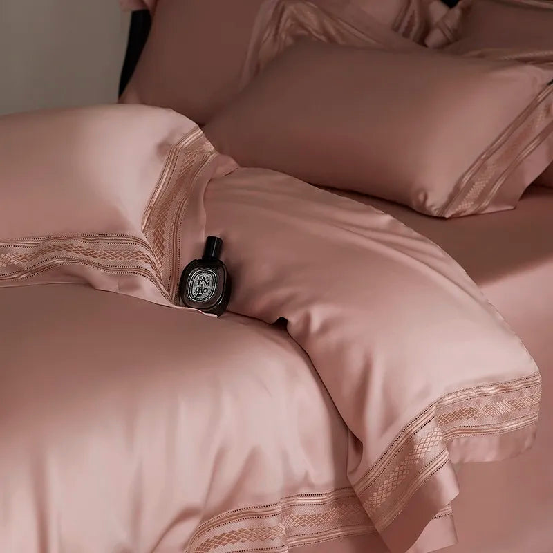 luxury bedding Eucalyptus Lyocell Cooling Bamboo Fiber Bedding Set - Pink