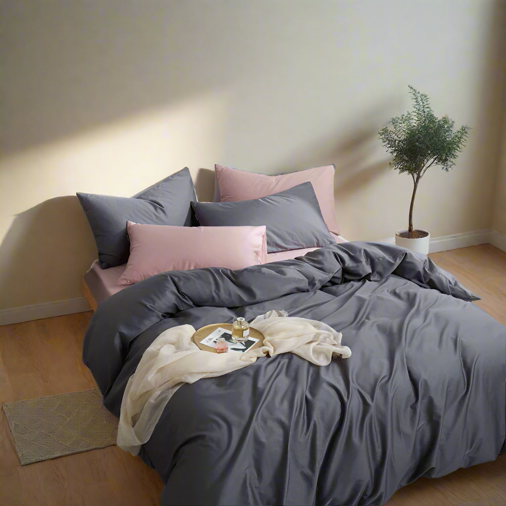 luxury bedding Silky Soft Pure Egyptian Cotton Bedding Set - Gray