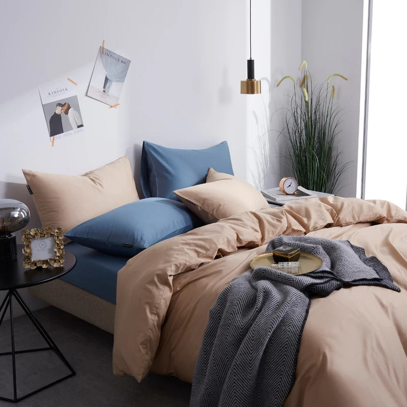 luxury bedding Silky Soft Pure Egyptian Cotton Bedding Set - Peach