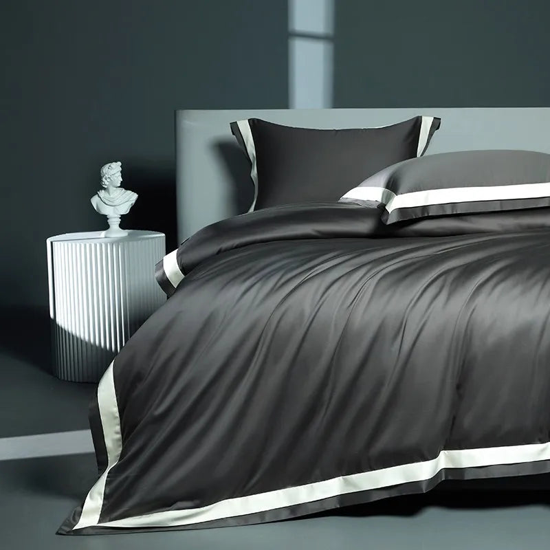 luxury linens Egyptian Cotton 4PCS Bedding Set - Black