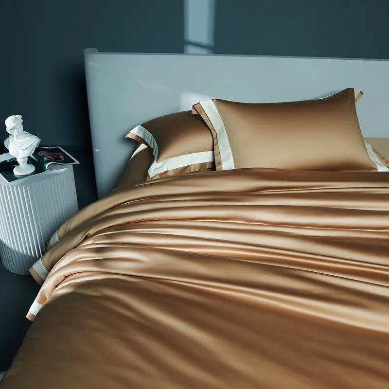 luxury linens Egyptian Cotton 4PCS Bedding Set - Brown