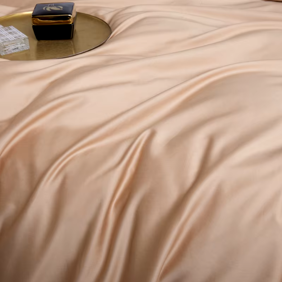 luxury linens Silky Soft Pure Egyptian Cotton Bedding Set - Peach