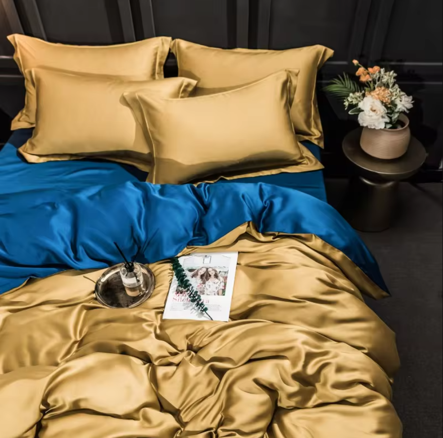 luxury linens Solid Color 100% Bamboo Fiber Bedding Set - Gold