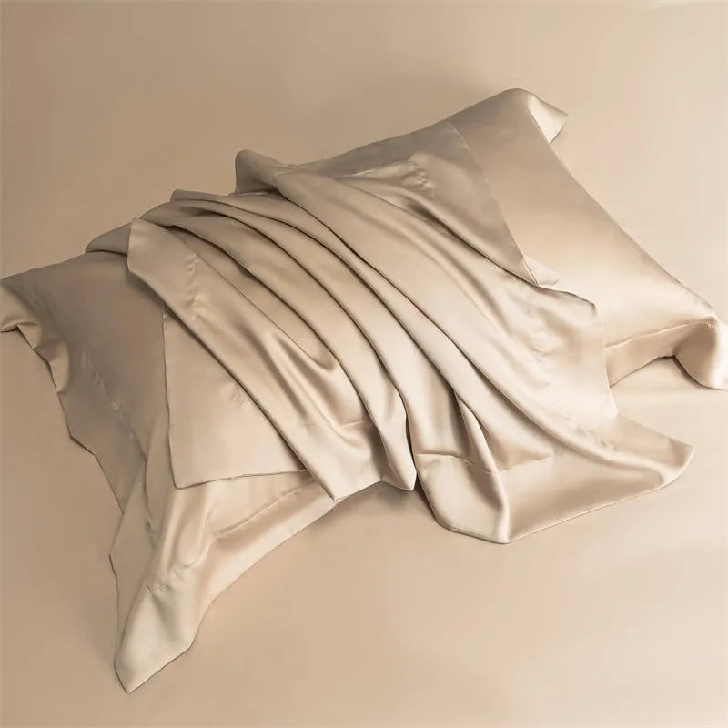 luxury pillowcases Solid Color 600TC Eucalyptus Lyocell Bedding Set - Brown