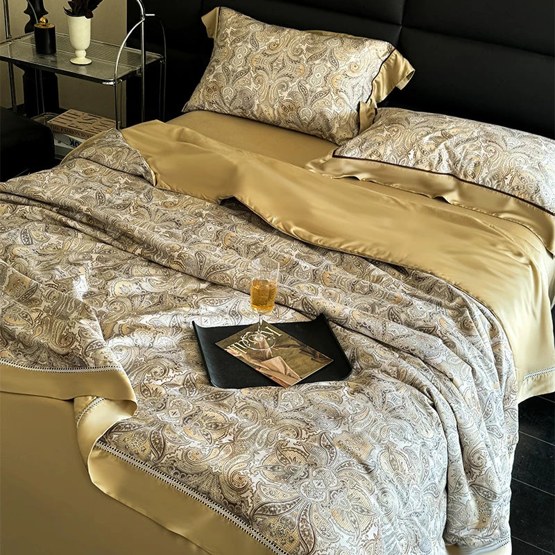 luxury sheets Breathable & Soft 600TC Eucalyptus Lyocell Bedding Set - Gold