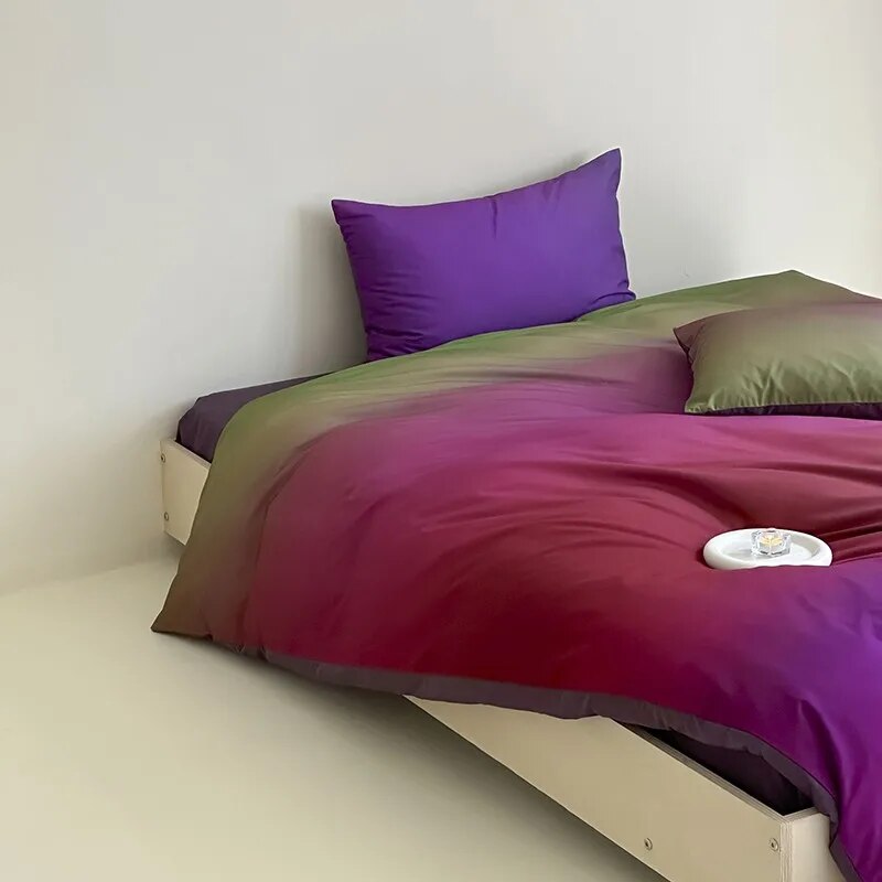 premium bed linen 500TC Gradient Purple Cotton Bedding Set