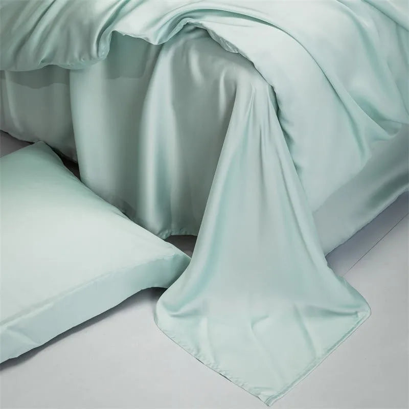 premium bed linen Solid Color 600TC Eucalyptus Lyocell Bedding Set - Blue