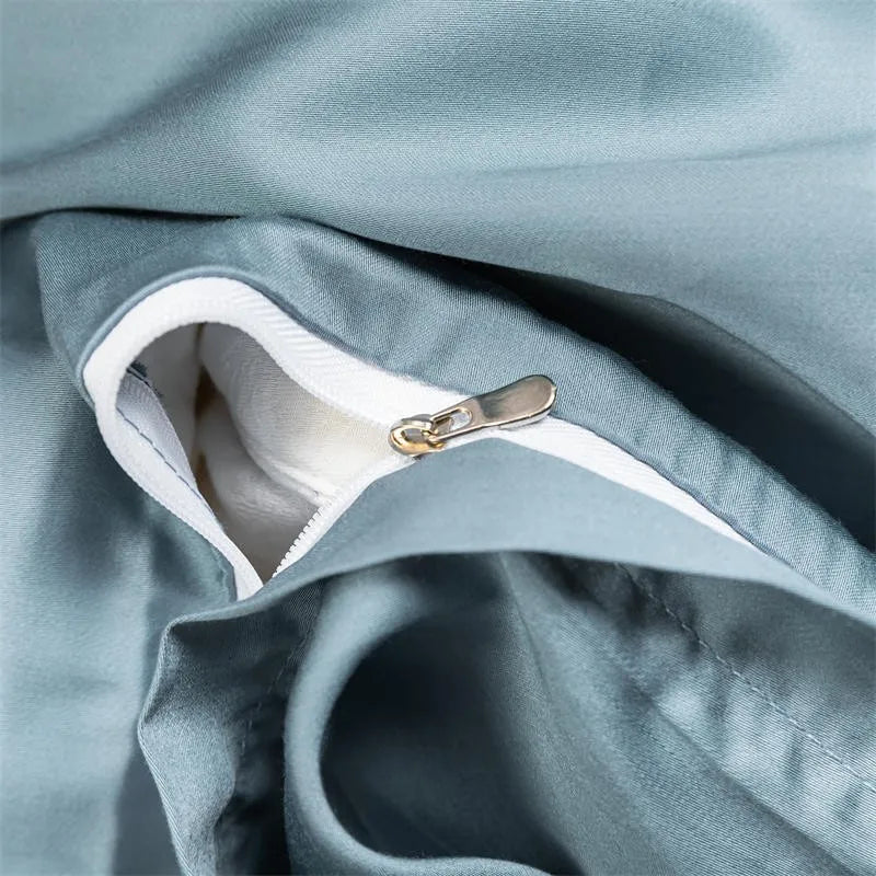 premium bed linen Solid Color 600TC Eucalyptus Lyocell Bedding Set - Ocean Blue