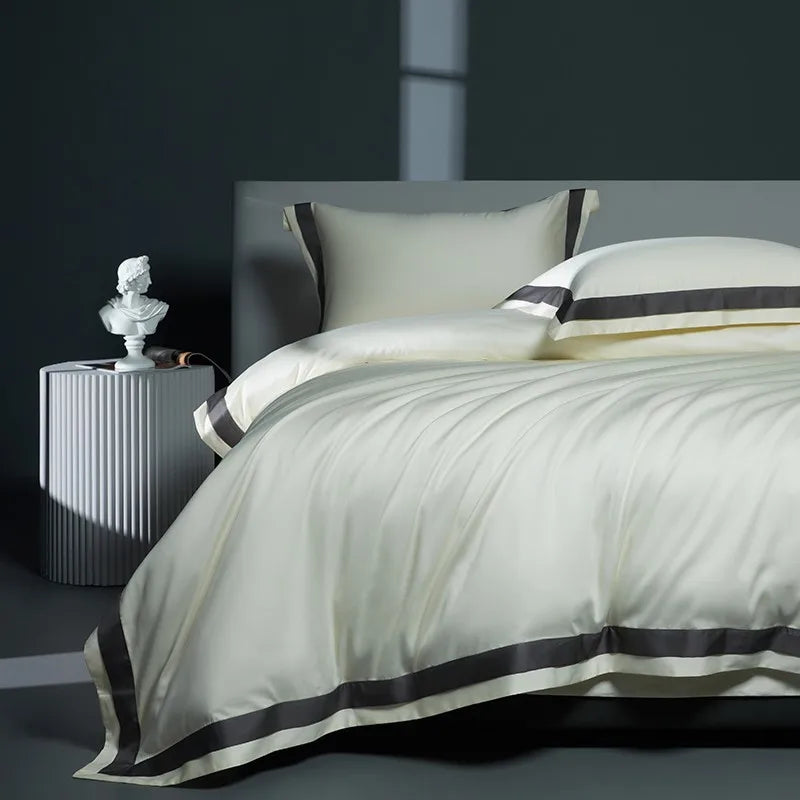 premium bed sheets Egyptian Cotton 4PCS Bedding Set - Cream