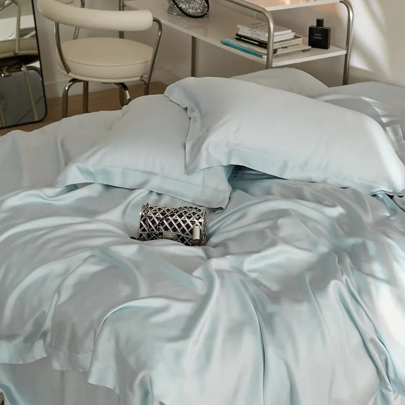 premium bed sheets Premium Eucalyptus Lyocell Bed Sheet Set - Ice Blue