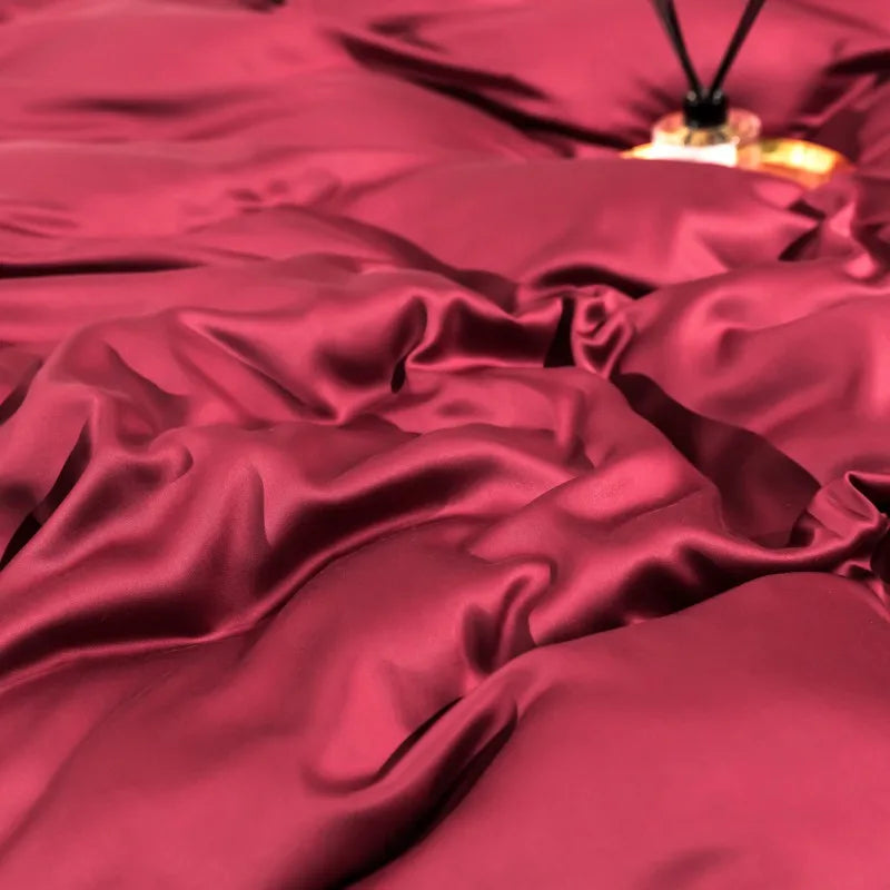  premium bed sheets Solid Color 100% Bamboo Fiber Bedding Set - Maroon