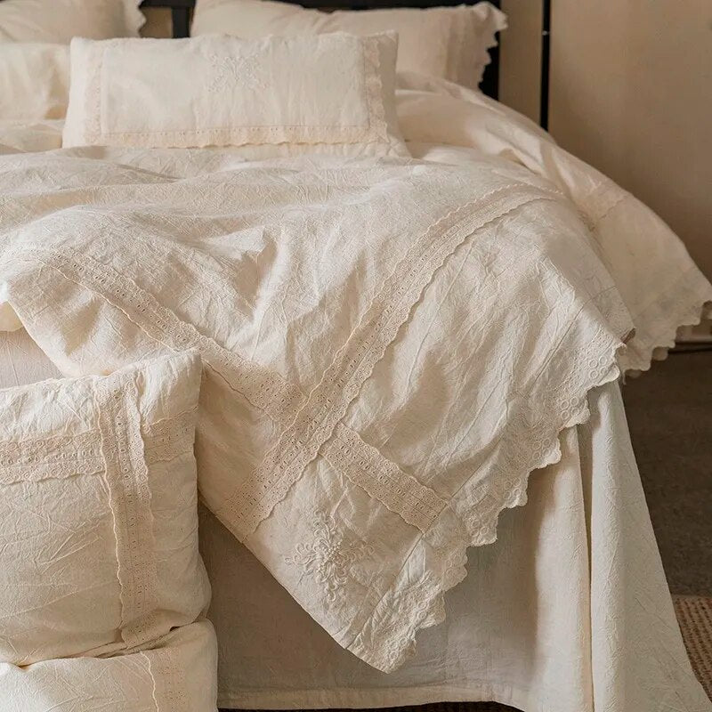 premium linen 600TC Linen Blend Bedding Set – Vintage Chic Style
