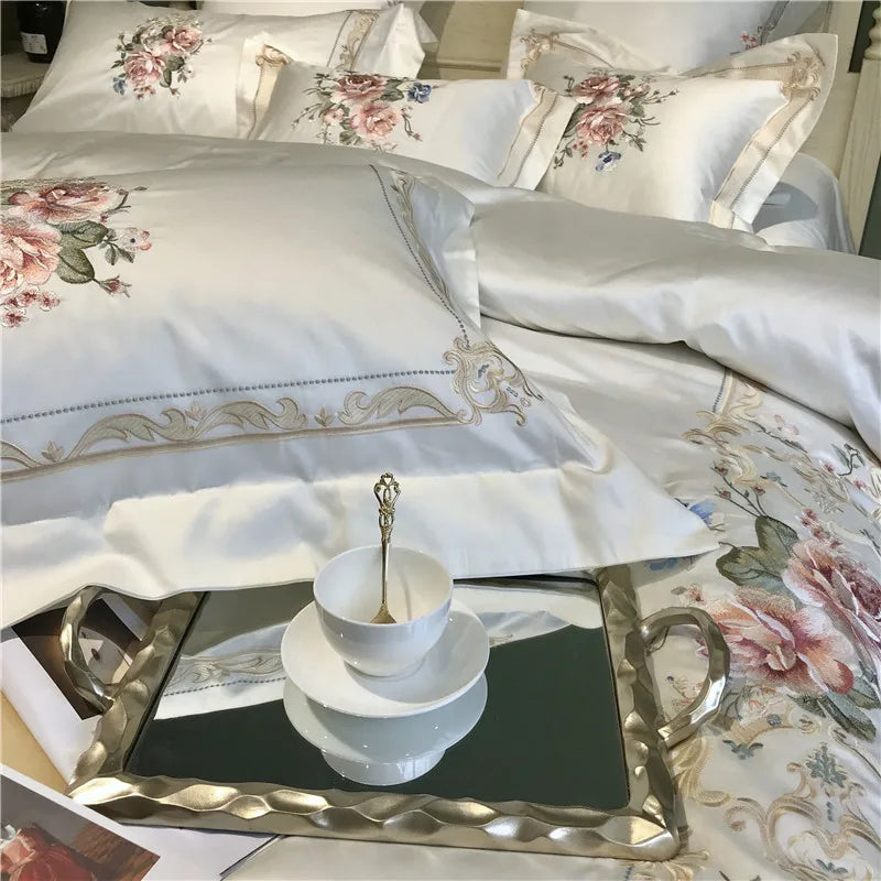 premium linen 800TC Egyptian Cotton Luxury Embroidered Bedsheet