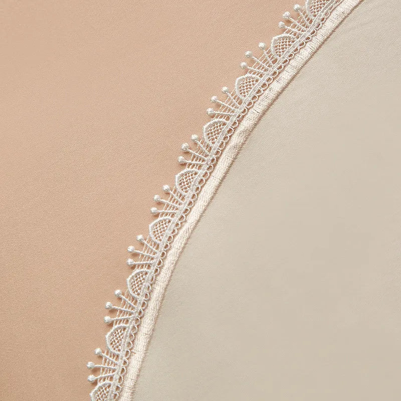 premium sheets Egyptian Cotton Embroidered Patchwork Bedding Set - Peach