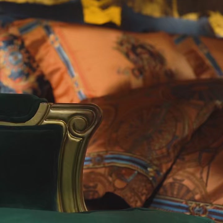 Parure de lit de luxe chic dorée THL1052, couvre-lit californien en jacquard de haute qualité