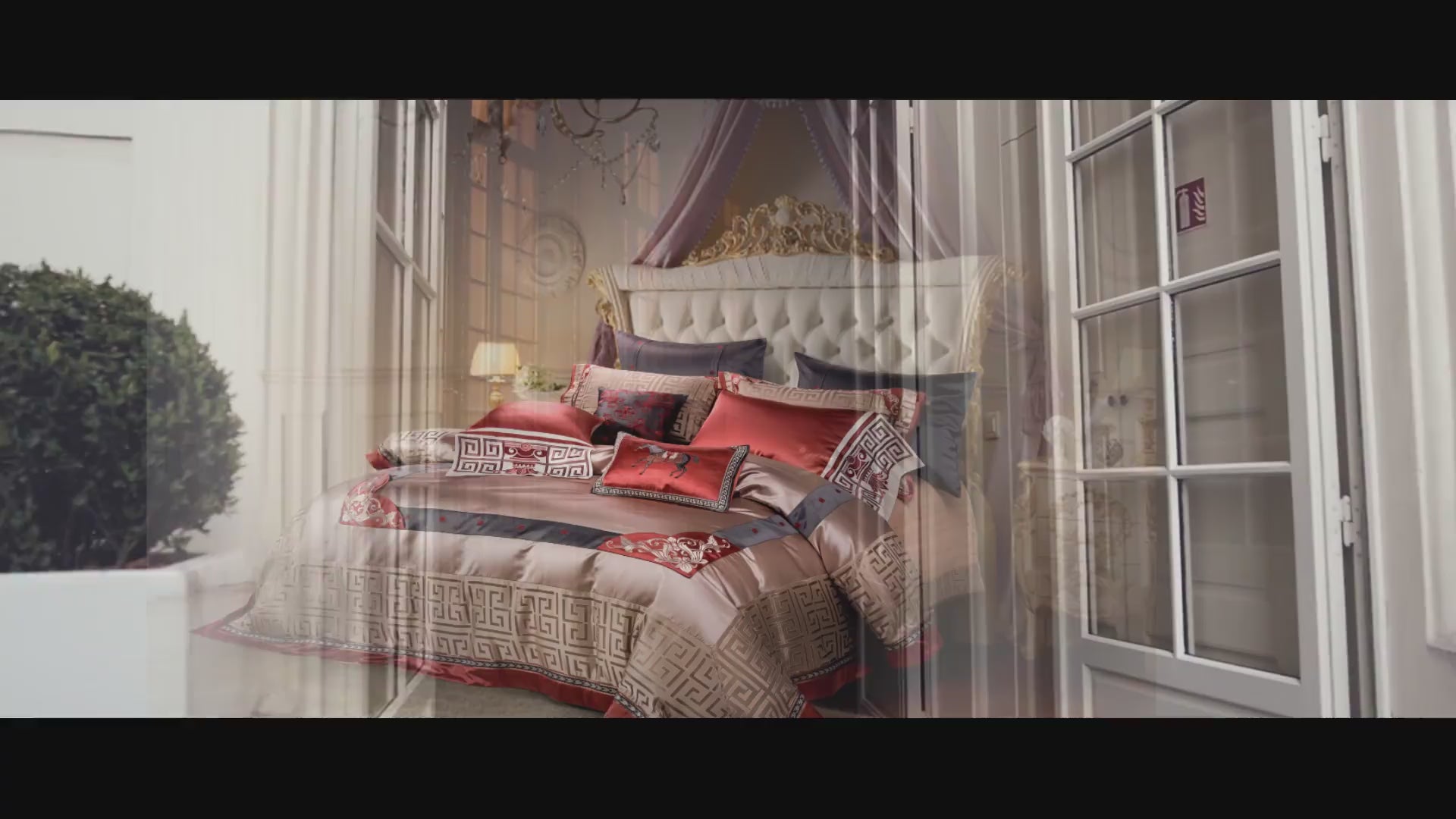 Jacquard Style Cotton Satin Bedding Set with Embroidery