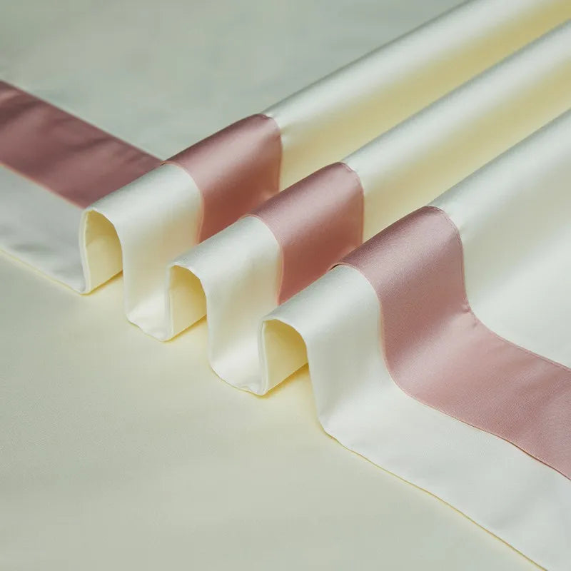 silk bed sheets  Egyptian Cotton 4PCS Bedding Set - White