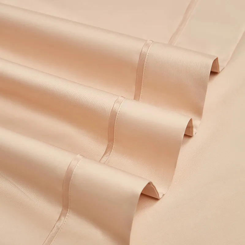silk bed sheets Egyptian Cotton Embroidered Patchwork Bedding Set - Peach