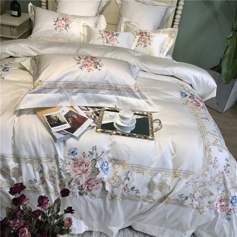 softest luxury bed sheets 800TC Egyptian Cotton Luxury Embroidered Bedsheet
