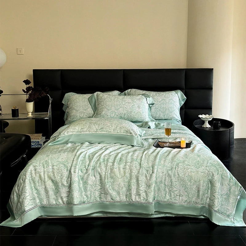 softest luxury bed sheets Breathable & Soft 600TC Eucalyptus Lyocell Bedding Set - Blue