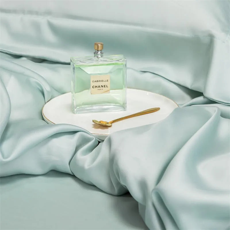 softest luxury bed sheets Solid Color 600TC Eucalyptus Lyocell Bedding Set - Blue