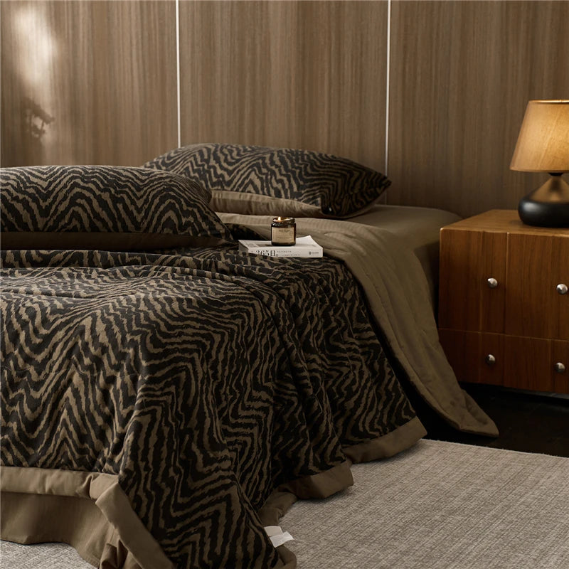 stripe quilted blanket at the happy ladies